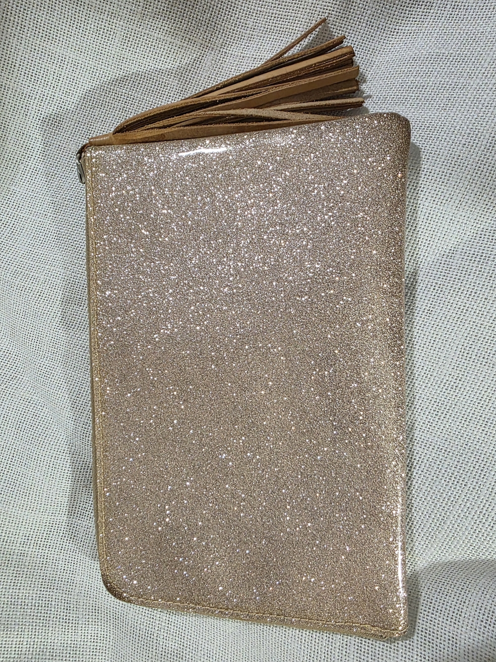 Consuela Glitter Clutch Zip Pouch Sparkle Tassel Bag - Picture 6 of 12